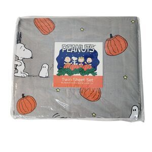 Berkshire Peanuts Halloween Twin Sheet Set Snoopy Pumpkins Ghosts New